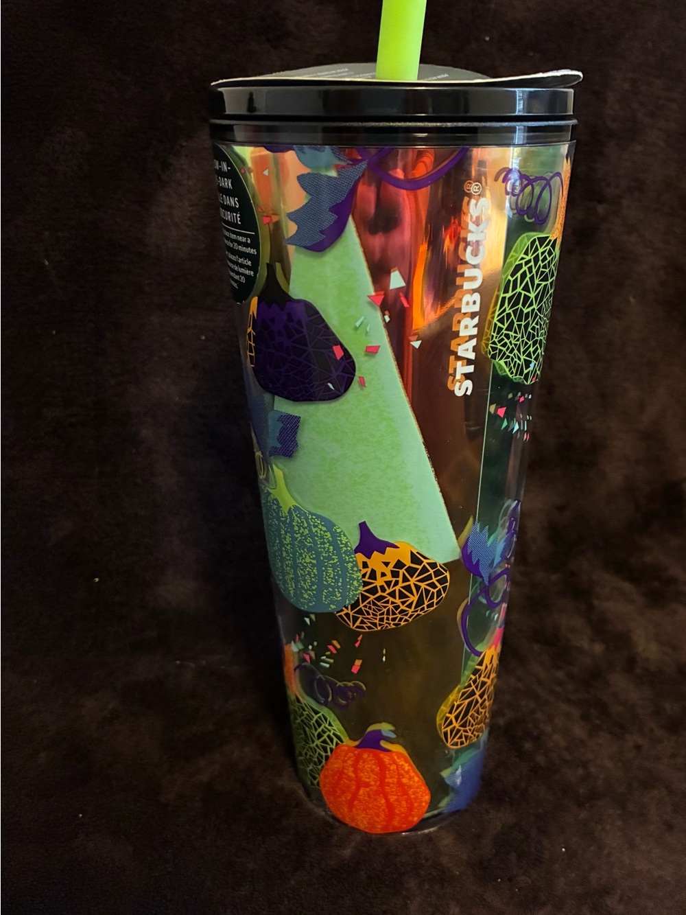 Starbucks Halloween Pumpkin Iridescent Tumbler Glow in the Dark 2024